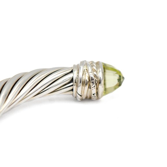 David Yurman Cable Crossover Cuff w/ Prasiolite - Picture 2 of 4